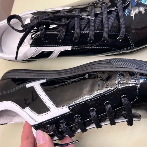 LORIBLU Black and White Men's Sneakers - Picture 2 of 11